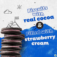 Cadbury Oreo Strawberry Creme Sandwich Biscuit, 113.75 g - GROFOO