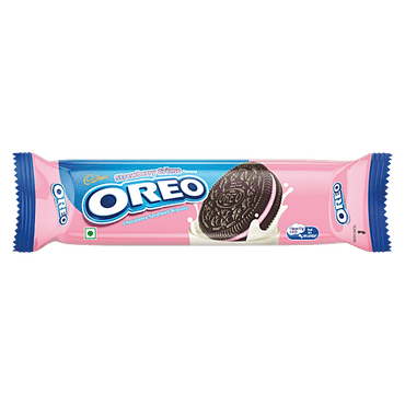 Cadbury Oreo Strawberry Creme Sandwich Biscuit, 113.75 g - GROFOO