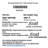 bb Royal Black Salt/Kala Namak - Powder, 100 g - GROFOO