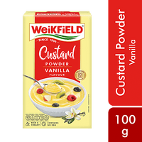 Weikfield Custard Powder - Vanilla Flavour, 100 g Carton - GROFOO