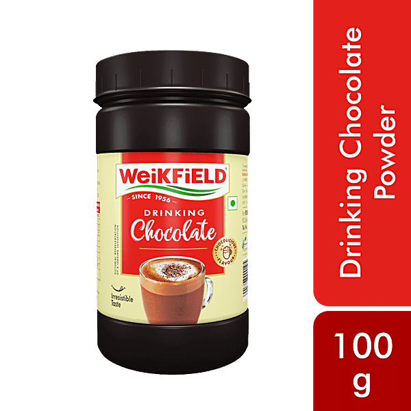 Weikfield Drinking Chocolate Powder - Made From The Finest Cocoa Beans, 100 g Bottle - GROFOO