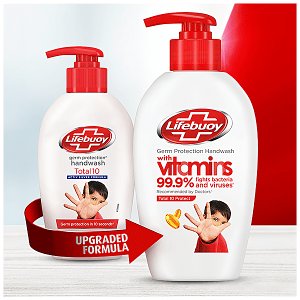 Lifebuoy Total 10+ Handwash - 99.9% Germ Protection, 80 ml Bottle - GROFOO