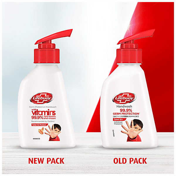 Lifebuoy Total 10+ Handwash - 99.9% Germ Protection, 80 ml Bottle - GROFOO