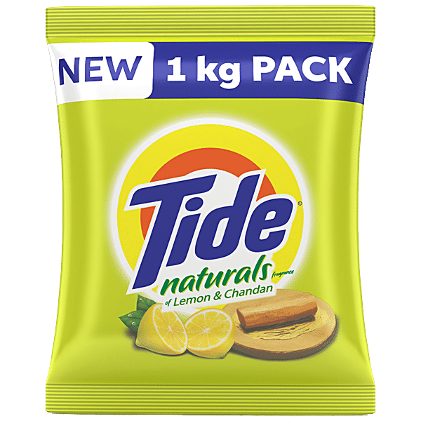 Tide Naturals Washing Detergent Powder - Lemon & Chandan, 1 kg - GROFOO