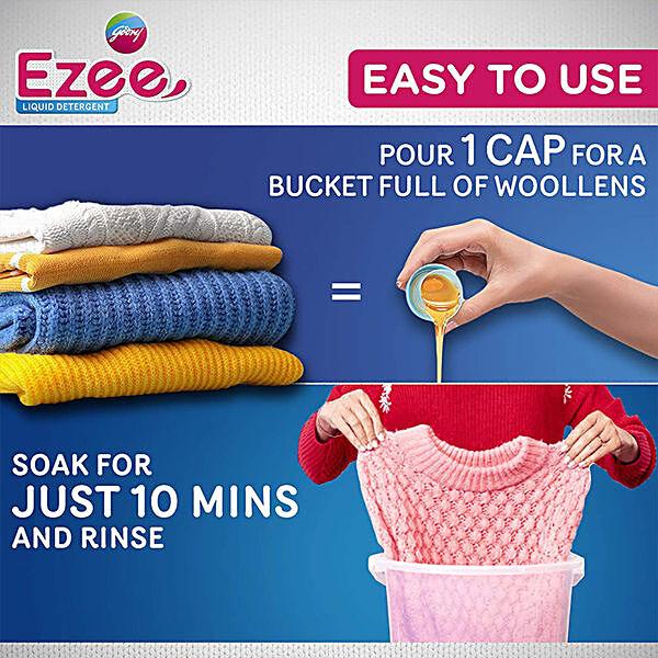 Godrej Ezee Liquid Detergent for Winter wear -  Woolmark Certified, 250 g Bottle - GROFOO