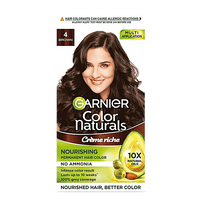 Garnier Color Naturals Cr?me Riche Nourishing Permanent Hair Color - No Ammonia, 70 ml + 60 g Shade 4, Brown - GROFOO