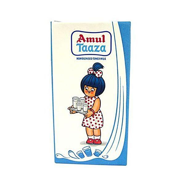 Amul Taaza Homogenised Toned Milk, 500 ml Carton - GROFOO