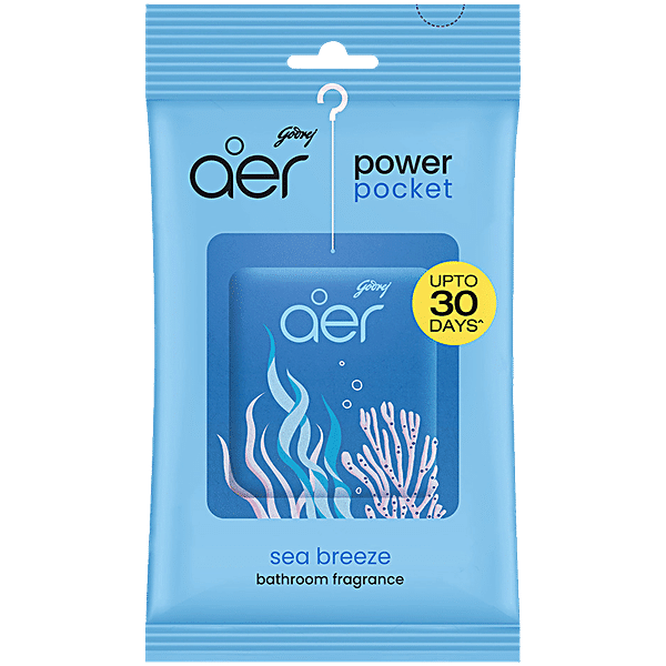 Godrej Aer Power Pocket Bathroom Fragrance - Sea Breeze, 10 g - GROFOO