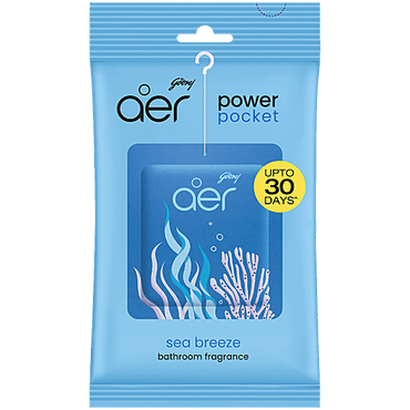 Godrej Aer Power Pocket Bathroom Fragrance - Sea Breeze, 10 g - GROFOO