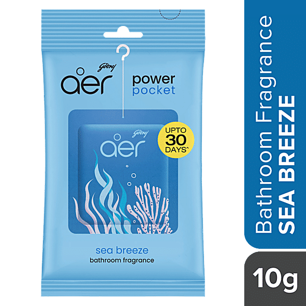 Godrej Aer Power Pocket Bathroom Fragrance - Sea Breeze, 10 g - GROFOO