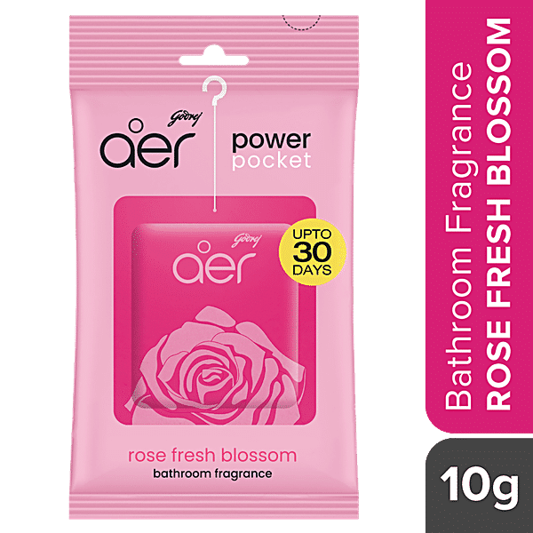 Godrej Aer Power Pocket - Long Lasting Bathroom Fragrance, Fresh Blossom, 10 g - GROFOO