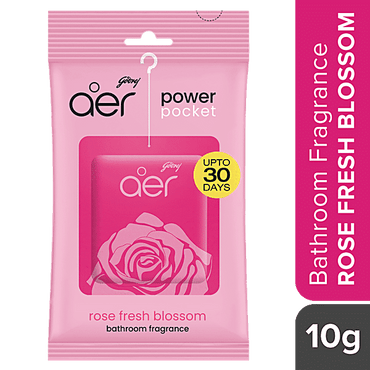 Godrej Aer Power Pocket - Long Lasting Bathroom Fragrance, Fresh Blossom, 10 g - GROFOO