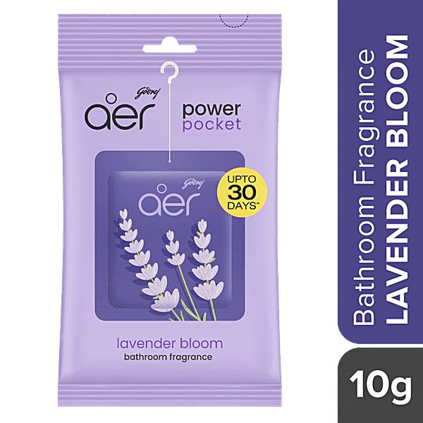 Godrej Aer Power Pocket Bathroom Fragrance - Lavender Bloom, 10 g - GROFOO