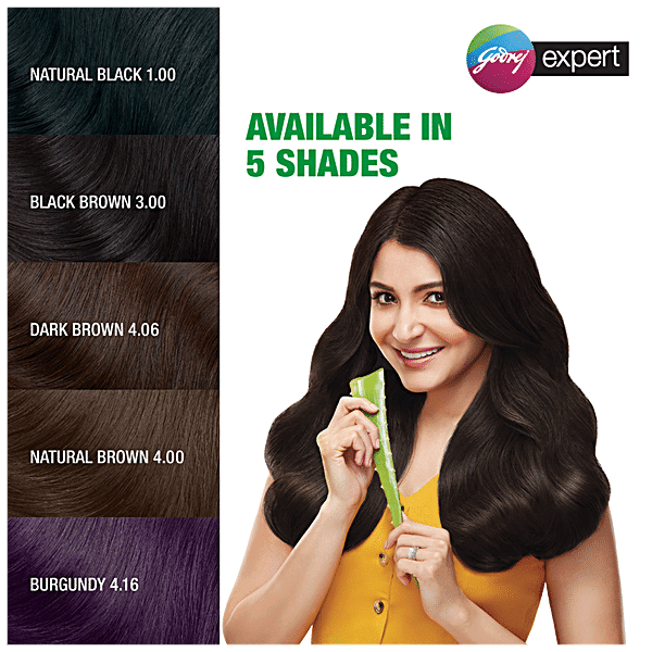 Godrej Expert Rich Creme Hair Colour - Single Use, Long Lasting, 100% Grey Coverage (20 g + 20 ml), 1 pc Shade 3 Black Brown - GROFOO