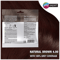 Godrej Expert Rich Creme Hair Colour - Single Use, Long Lasting, 100% Grey Coverage (20 g + 20 ml), 1 pc Shade 4 Natural Brown - GROFOO