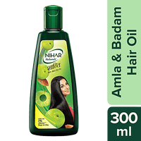 Nihar Naturals Amla & Badam Hair Oil - 3x Stronger Hair, Goodness of Almonds, 300 ml - GROFOO