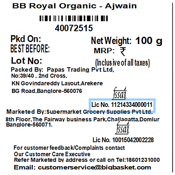 PRAKRITI Ajwain/Om Kalu, 100 g - GROFOO