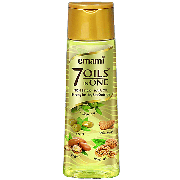 Emami 7 Oils Hair Oil - Light & Non Sticky, For Stronger Hair, 100 ml - GROFOO