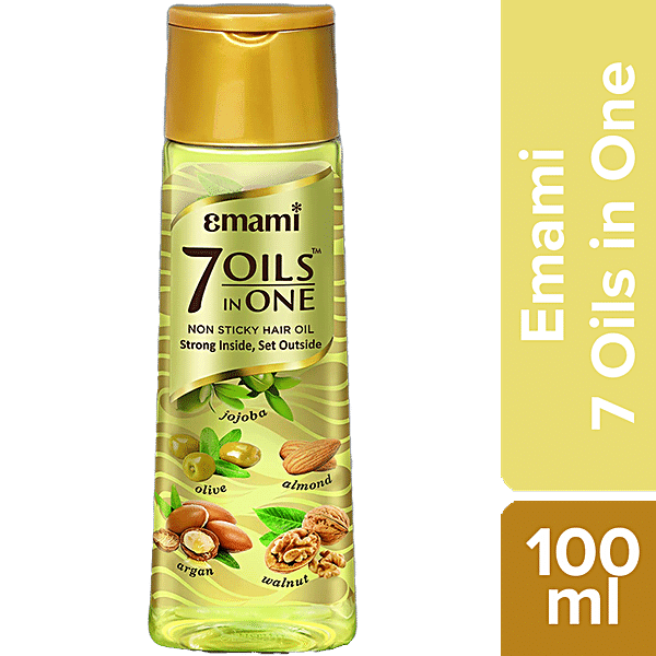 Emami 7 Oils Hair Oil - Light & Non Sticky, For Stronger Hair, 100 ml - GROFOO