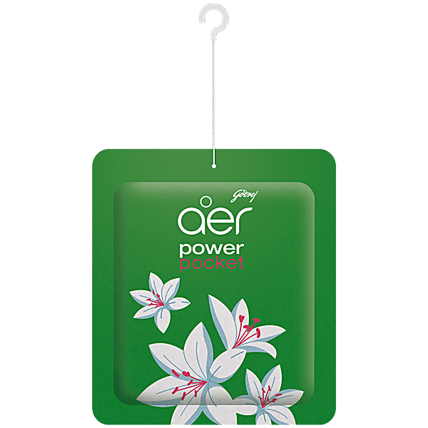 Godrej Aer Power Pocket - Long Lasting Bathroom Fragrance, Floral Delight, 10 g - GROFOO