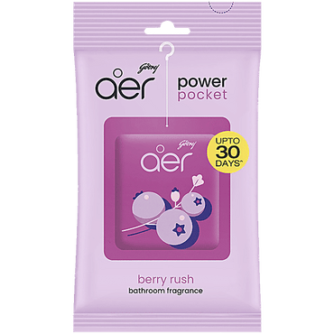 Godrej Aer Power Pocket - Long Lasting Bathroom Fragrance, Berry Rush, 10 g - GROFOO