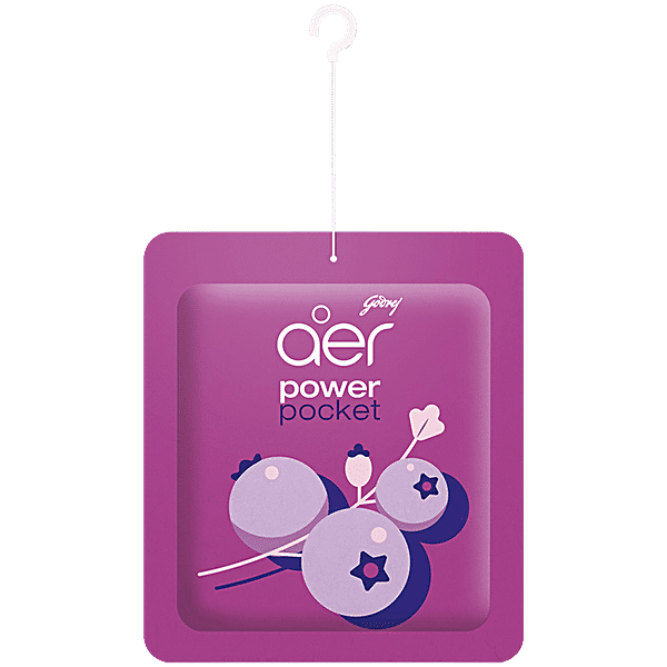 Godrej Aer Power Pocket - Long Lasting Bathroom Fragrance, Berry Rush, 10 g - GROFOO