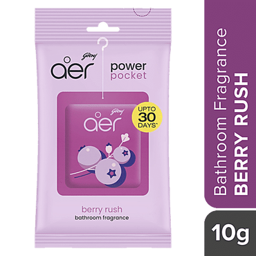 Godrej Aer Power Pocket - Long Lasting Bathroom Fragrance, Berry Rush, 10 g - GROFOO