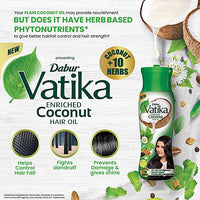 Dabur Vatika Enriched Coconut Hair Oil - With 10 Herbs, 300 ml - GROFOO