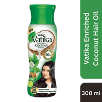 Dabur Vatika Enriched Coconut Hair Oil - With 10 Herbs, 300 ml - GROFOO