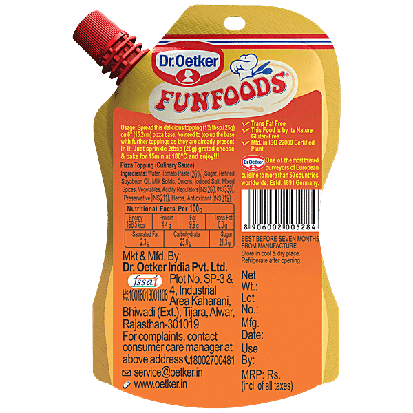 Dr. Oetker Funfoods Pizza Topping, 100 g - GROFOO