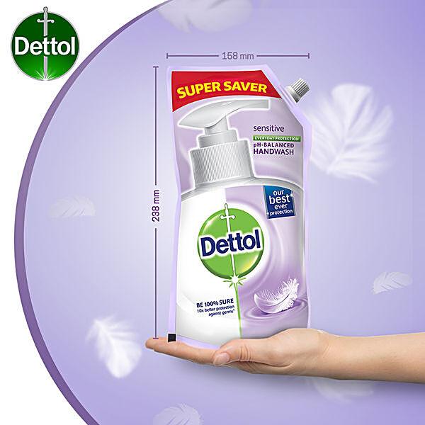 Dettol pH-Balanced Handwash - Sensitive, 10X Better Protection Against Germs, 675ml - GROFOO