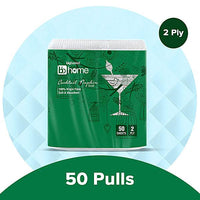 bb home Cocktail Napkin/Tissue Paper - Small, 2 Ply, 100% Virgin Fibre, Soft & Absorbent, 50 Pulls - GROFOO