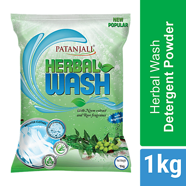 Patanjali Herbal Wash Detergent Powder, 1 kg - GROFOO