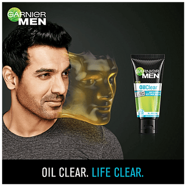 Garnier Men Oil Clear Clay D-Tox Deep Cleansing Icy Face Wash, 50 g - GROFOO