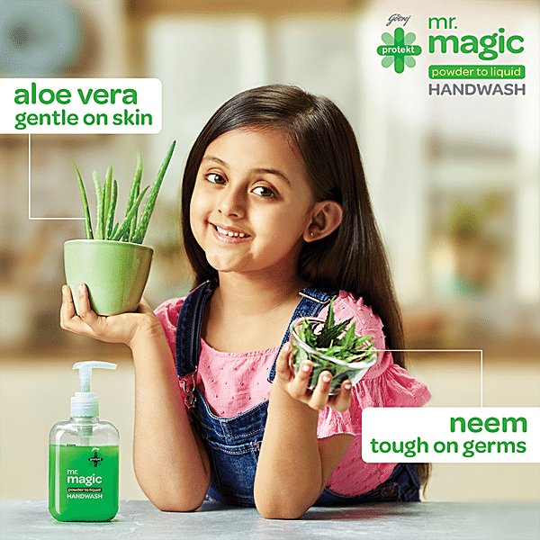 Godrej Protekt Mr. Magic - Powder To Liquid Germ Protection Handwash, Makes 200 ml, 9 g - GROFOO