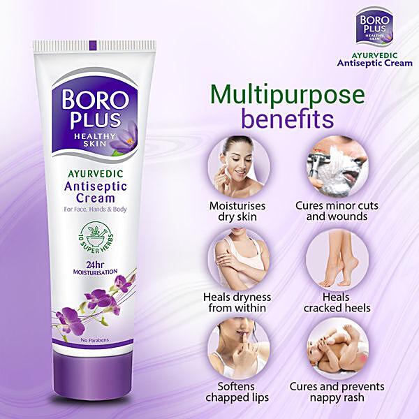 Boroplus Ayurvedic Antiseptic Multipurpose Cream, For Face, Hand & Body, 120 ml Container - GROFOO