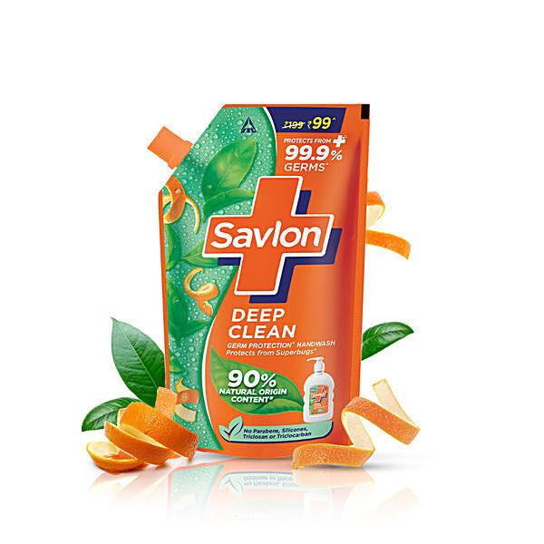 Savlon Deep Clean Germ Protection Liquid Handwash, 675 ml Refill Pouch - GROFOO