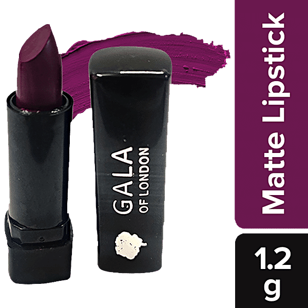 GALA OF LONDON Mini Matte Lipstick, 1.2 g 10 Peppy Purple - GROFOO