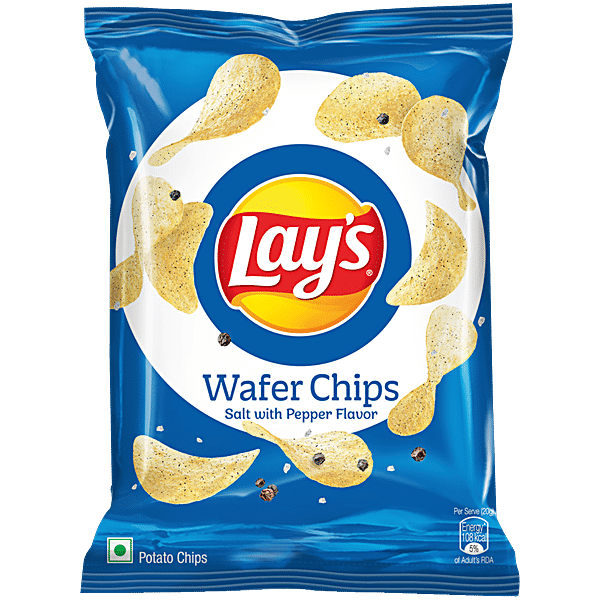 Lay's Salt With Pepper Flavour Wafer Chips, 48 g - GROFOO