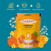 Mangalam Camphor - Small, Round, 50 g Pouch - GROFOO