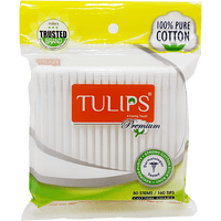 Tulips Premium Cotton Buds, 80 pcs PP Bag - GROFOO