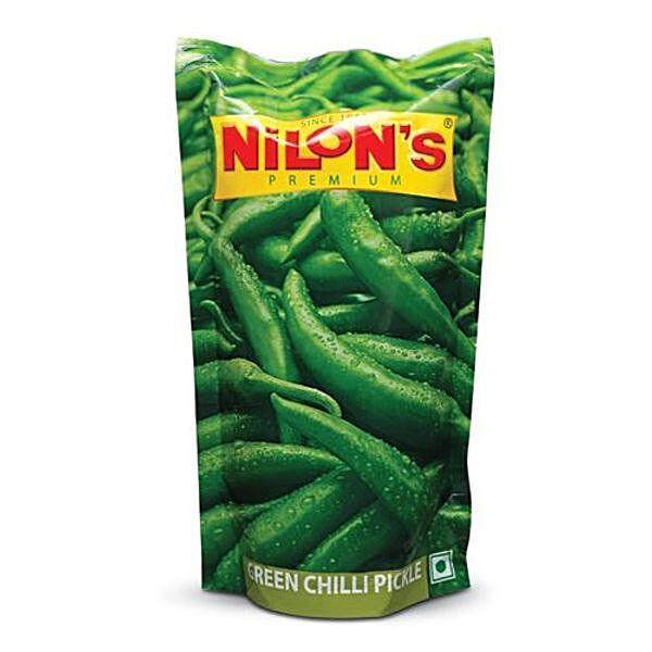 Nilon's Pickle - Green Chilli, 200 g Pouch - GROFOO