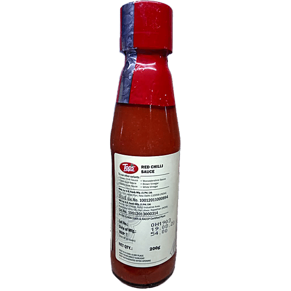 Tops Sauce - Red Chilli, 200 g Bottle - GROFOO