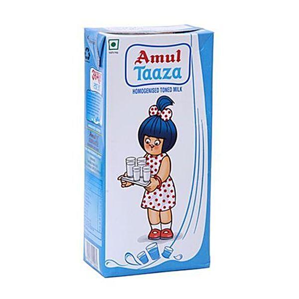 Amul Taaza Homogenised Toned Milk, 200 ml Carton - GROFOO