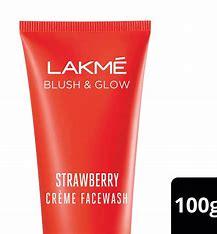 LAKME BLUSH & GLOW STAWBERRY CREME FACEWASH 100GM - GROFOO