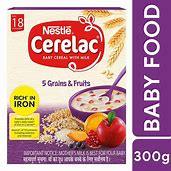 Nestle Cerelac Baby Cereal - With Milk, 5 Grains & FRUITS, From 18 To - GROFOO